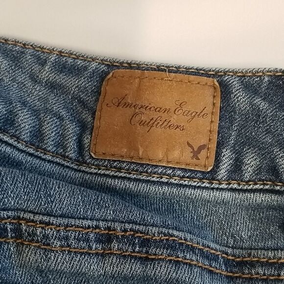 American Eagle Women's Jeans Size 00  Stretch Skinny Kick Bootcut Denim Distress - Picture 7 of 7
